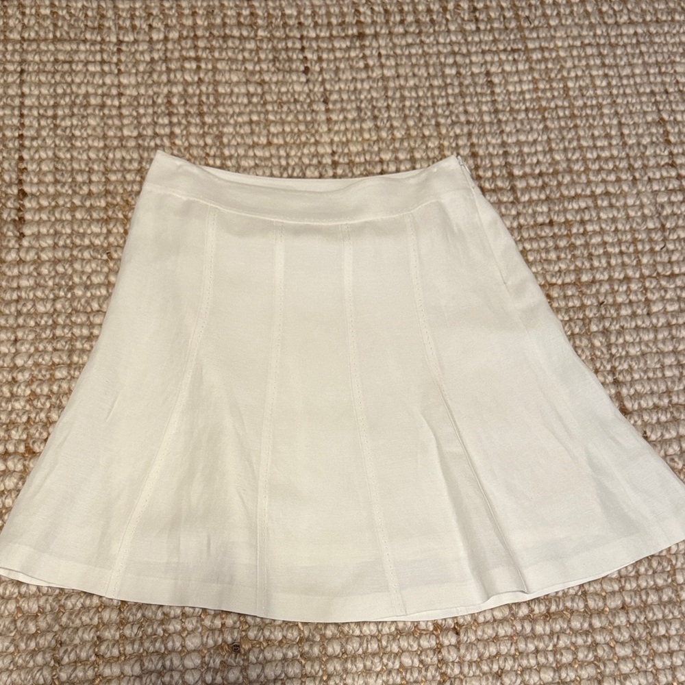 Ann Taylor Lined Cream A-Line Skirt Size 4P
